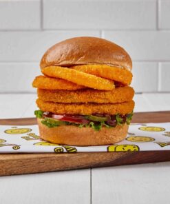 Double Veggie Burger with Onion Rings