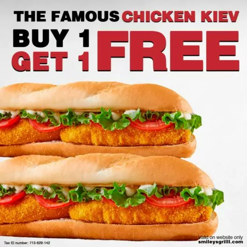 Buy 1 Chicken Kiev & Get 1 FREE 1
